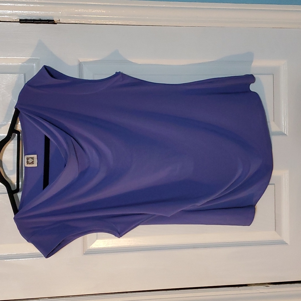 Anne Klein Purple Sleeveless Cowl Neck Blouse